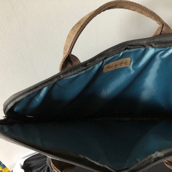 SOLO New York Urban Nomad Fully Padded 15.6" Laptop Briefcase Gray & Bro… - Picture 7 of 11